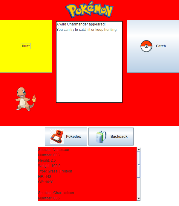 Pokemon GUI Interface