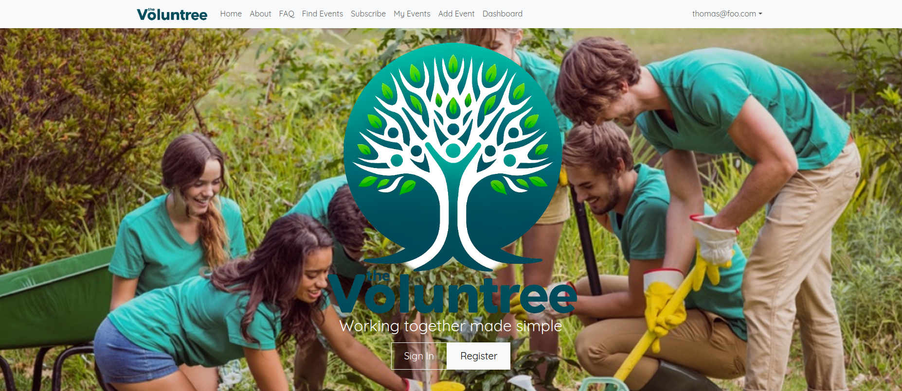 Voluntree Landing Page